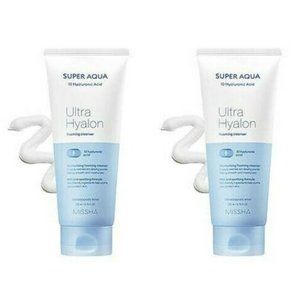 MISSHA Super Aqua Ultra Hyalron Cleanser 2 Pack 200ml K-Beauty Hyaluronic Acid